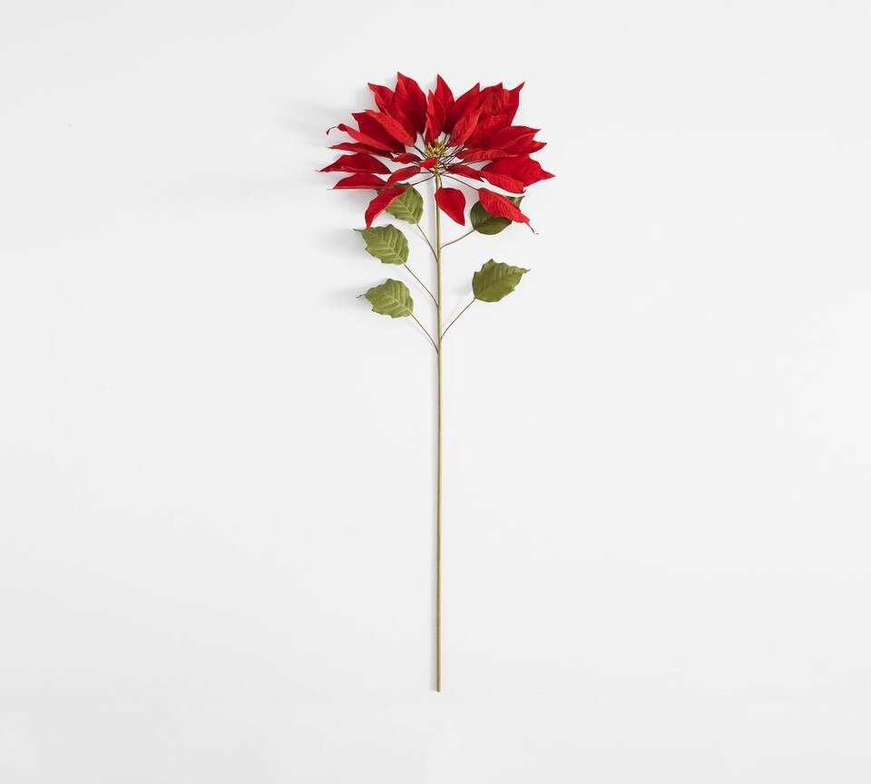 Faux Oversized Poinsettia Stem