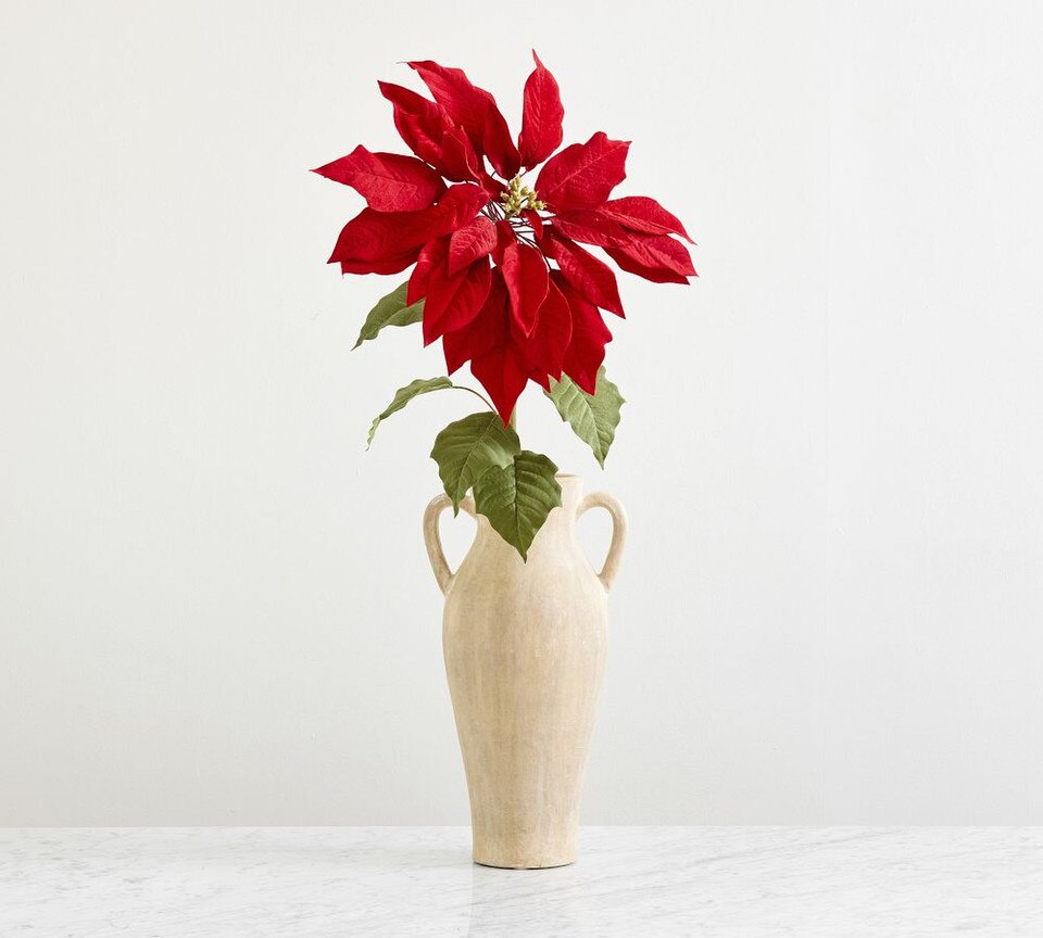 Faux Oversized Poinsettia Stem