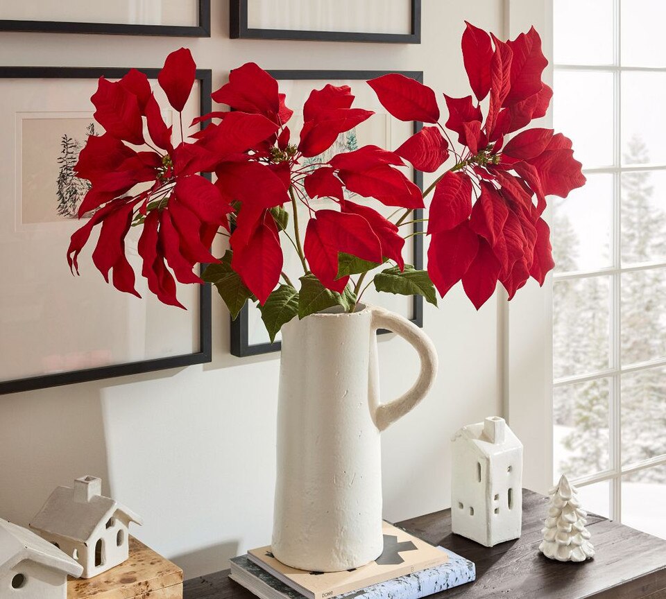 Faux Oversized Poinsettia Stem