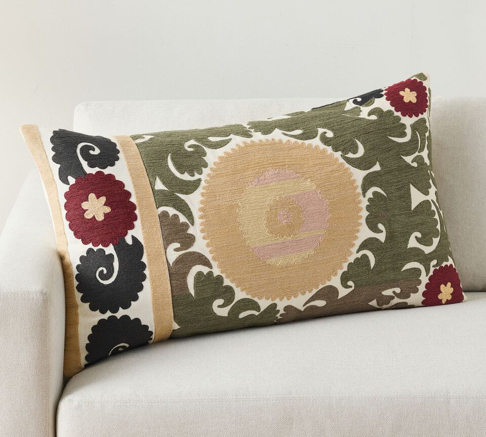 Sofia Embroidered Lumbar Cushion